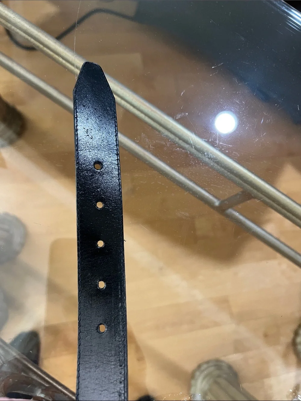 Men's Black  Belt with Gold Chain Detail
